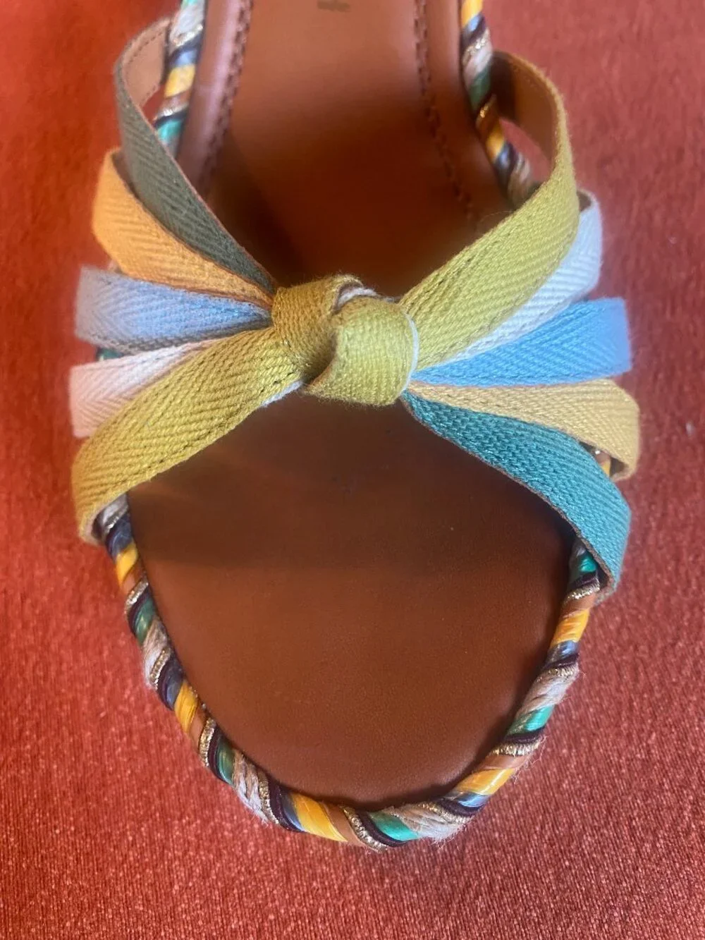 Tory Burch Colorblock Wedge Espadrille Sandals in Yellow/Multi